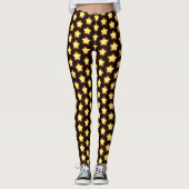 Gloeiend Gouden Sterrenpatroon Leggings (Voorkant)