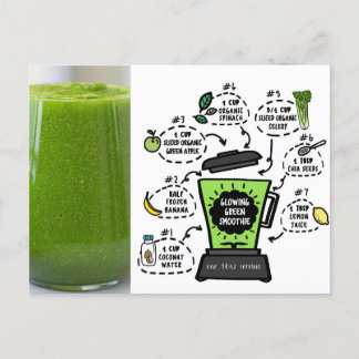 Gloeiend groen smoothie recept briefkaart