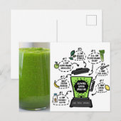 Gloeiend groen smoothie recept briefkaart (Voorkant / Achterkant)