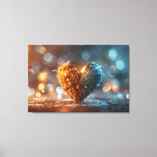 Gloeiend hart Bokeh Art Print