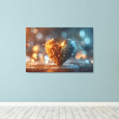 Gloeiend hart Bokeh Art Print (Insitu (Houten vloer))