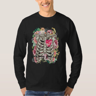 Gloeiend Hart Van De Doden Skelet Schedel 1 T-shirt
