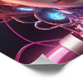 Gloeiend hoofddeksel met neonverlichting poster (Hoek)