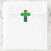 Gloeiend Keltisch kruis Ronde Sticker (Tas)