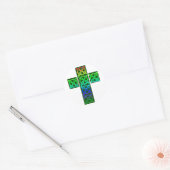 Gloeiend Keltisch kruis Ronde Sticker (Envelop)