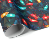 Gloeiend kerstlichten patroon cadeaupapier (Rol Hoek)