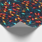 Gloeiend Kerstlichtpatroon Cadeaupapier (Hoek)