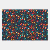 Gloeiend Kerstlichtpatroon Inpakpapier Vel (Voorkant)