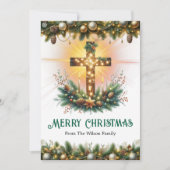 gloeiend kruis | Christelijke kerst Kaart (Voorkant)