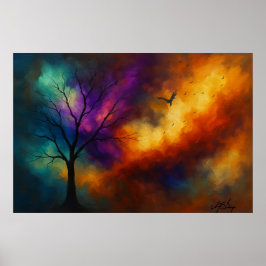Gloeiend landschap poster