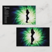 Gloeiend  meisje met zweep visitekaartje (Voorkant / Achterkant)