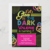 Gloeiend meisje verjaardag neon licht kaart (Voorkant)