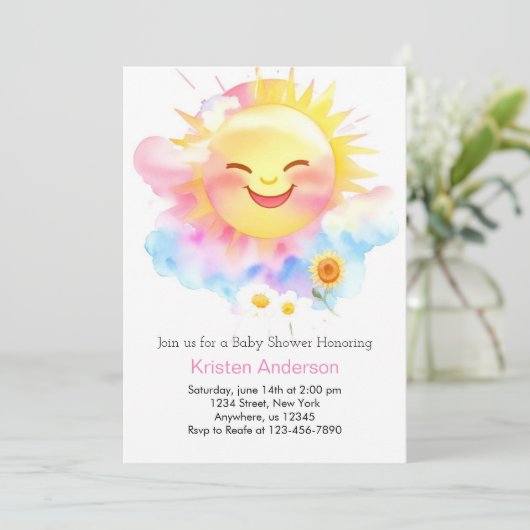 Gloeiend met Vreugde: Zonneschijn Baby Meisje Douc Kaart (Staand voorkant)