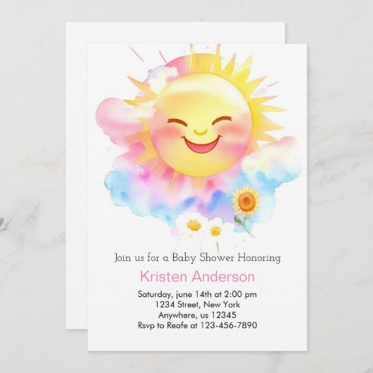 Gloeiend met Vreugde: Zonneschijn Baby Meisje Douc Kaart (Voorkant / Achterkant)