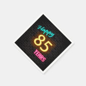 gloeiend neon 85-teken op bakstenen muur servet (Hoek)
