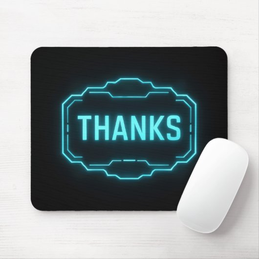 Gloeiend Neon Bedankt teken Muismat (Met muis)