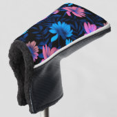 Gloeiend Neon Bloemen Patroon Golfheadcover (3/4 voorkant)