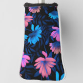 Gloeiend Neon Bloemen Patroon Golfheadcover (Draai 90)