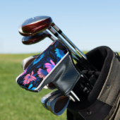 Gloeiend Neon Bloemen Patroon Golfheadcover (Insitu)