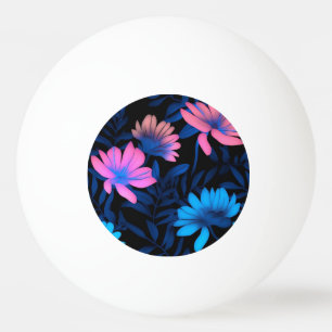Gloeiend neon bloemen patroon pingpongbal