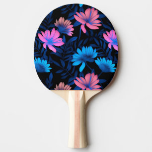Gloeiend neon bloemen patroon tafeltennisbatje