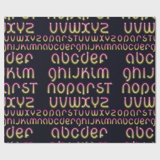 Gloeiend neon lettertype inpakpapier (Vlak)