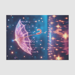 Gloeiend Neon Roze Paraplu Decoupage Papier