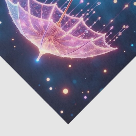 Gloeiend Neon Roze Paraplu Decoupage Papier (Detail)