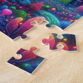 gloeiend neonbos legpuzzel (Zijkant)