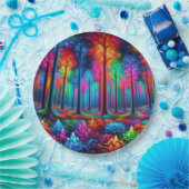 gloeiend neonbos papieren bordje (Feest)