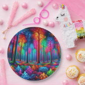 gloeiend neonbos papieren bordje (Feest)