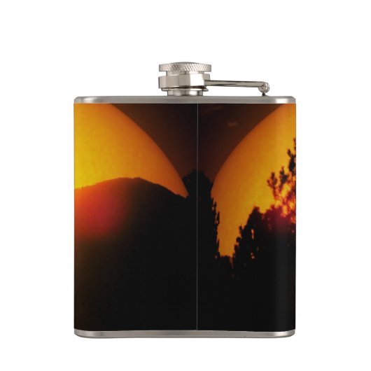 gloeiend Oranje zonsondergang Heupfles (Achterkant)