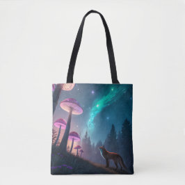 Gloeiend Paddenstoelenbos Vos Fantasie Kunst Tote Bag