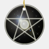 Gloeiend Pentagram 2-omgevingscirkel Keramisch Ornament (Achterkant)