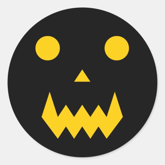 Gloeiend pompoen Face Halloween Ronde Sticker (Voorkant)