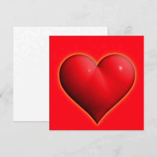 Gloeiend Rode 3-D Hart (Voorkant / Achterkant)