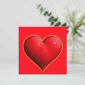 Gloeiend Rode 3-D Hart (Staand voorkant)