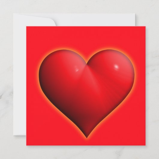 Gloeiend Rode 3-D Hart (Voorkant)