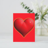 Gloeiend Rode 3-D Hart Briefkaart (Staand voorkant)