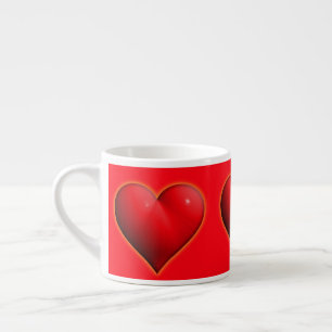 Gloeiend Rode 3-D Hart Espresso Kop