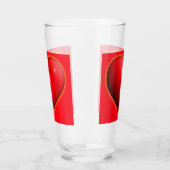 Gloeiend Rode 3-D Hart Glas (Rechts)