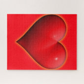 Gloeiend Rode 3-D Hart Legpuzzel (Horizontaal)