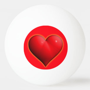 Gloeiend Rode 3-D Hart Pingpongbal