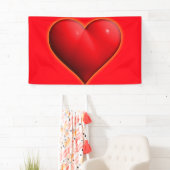 Gloeiend Rode 3-D Hart Spandoek (Insitu)