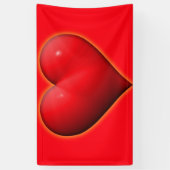 Gloeiend Rode 3-D Hart Spandoek (Verticaal)