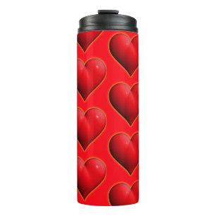 Gloeiend Rode 3-D Hart Thermosbeker