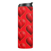 Gloeiend Rode 3-D Hart Thermosbeker (Gedraaid links)