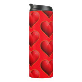 Gloeiend Rode 3-D Hart Thermosbeker (Geroteerd rechts)