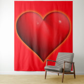 Gloeiend Rode 3-D Hart Wandkleed (In situ)