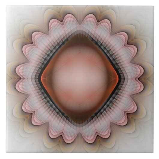 Gloeiend rood kristal ornament tegeltje (Voorkant)